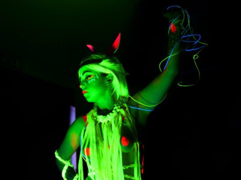 North Four, North London magazine, life drawing, neon, fluorescent, ultra violet, paint, art, class, duke of wellington